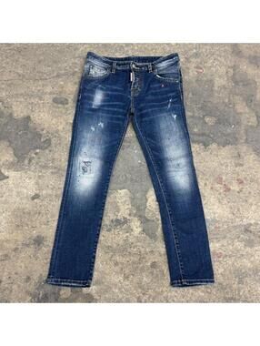 Vintage Dsquared2 Low Rise Cropped Capri Distressed Jeans